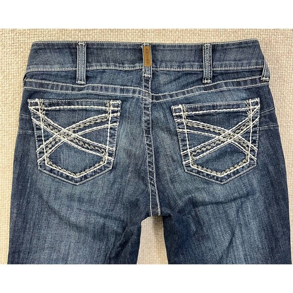 Ariat REAL Jeans Bootcut Women's 32L Mid Rise Stretch Western Embroidered Denim - Picture 4 of 12